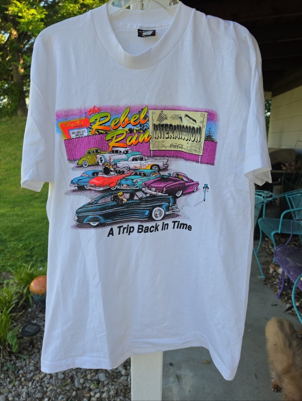 Vintage 1990 The Rebel Run Gas City IN classic Cars Shirt
